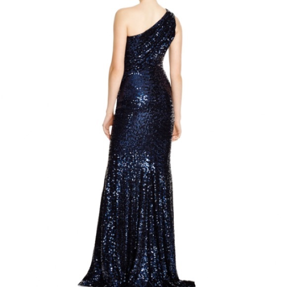 Badgley Mischka One Shoulder Sequin Gown - Picture 10 of 11